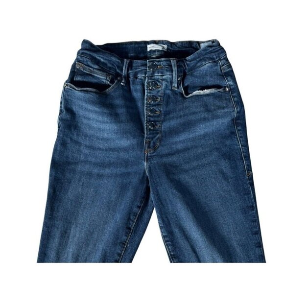 Good American Good Waist Button Front Slim Fit Skinny Jeans Woman's Sz 6 / 28 - Picture 3 of 14